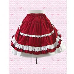 Amanda99 Red Elastic Waist Lolita Skirt