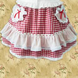Amanda99 Gingham Check Ruffle Bows Lolita Skirt