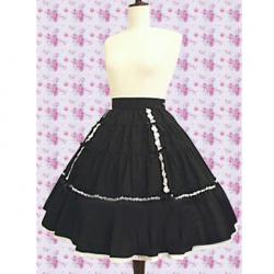 Amanda99 Black Eyelet Lace Trim Lolita Skirt