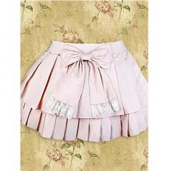 Amanda99 Pink Bow Pleated Lolita Skirt