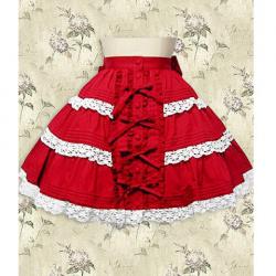 Amanda99 Red Lace Bows Lolita Skirt