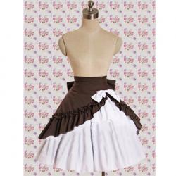 Amanda99 Coffee And White Two Layers Lolita Skirt