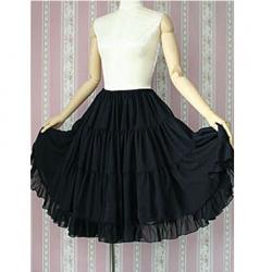 Amanda99 Cotton Black Lolita Skirt