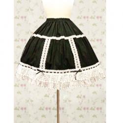 Amanda99 Cotton Black And White A-line Polka Lace Lolita Skirt