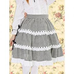 Amanda99 Cotton Black Shepherd Check Lolita Skirt