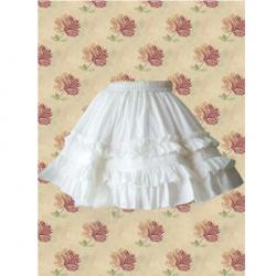 Amanda99 White Ruffles Cotton Lolita Skirt