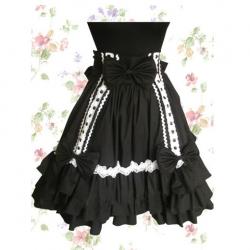 Amanda99 Black Cotton Pleated Lolita Skirt
