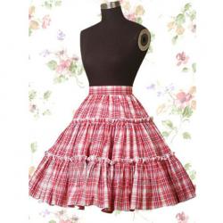 Amanda99 Ruffles Plaid Cotton Lolita Skirt