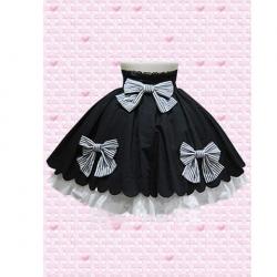 Amanda99 Cotton Scalloped Hem Bow Lolita Skirt