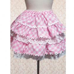 Amanda99 Cotton Pink Polka Lace Lolita Skirt