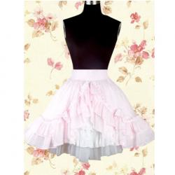 Amanda99 White And Pink Ruffles Cotton Lolita Skirt