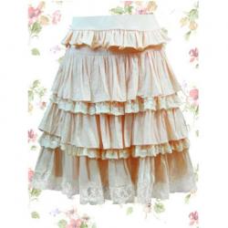 Amanda99 Multi Ruffles Lace Cotton Lolita Skirt