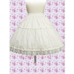 Amanda99 Cotton White Lace Applique Lolita Skirt