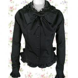 Amanda99 Black Long Sleeves Ruffle Lolita Blouse
