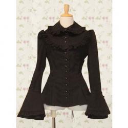 Amanda99 Black Lace Long Sleeves Lolita Cotton Blouse
