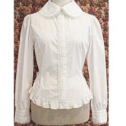 Amanda99 White Long Sleeves Lace Cotton Lolita Blouse