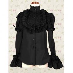 Amanda99 Black Lace Long Sleeves Lolita Cotton Blouse