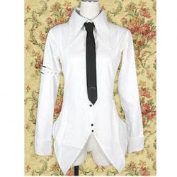 Amanda99 White Long Sleeves Lolita Blouse With Black Tie