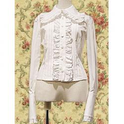 Amanda99 White Long Sleeves Ruffle Lolita Blouse