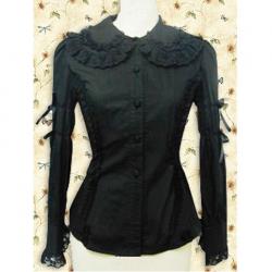 Amanda99 Black Lace Ribbon Lolita Blouse