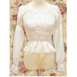 Amanda99 White Lace Trim Lolita Shirt