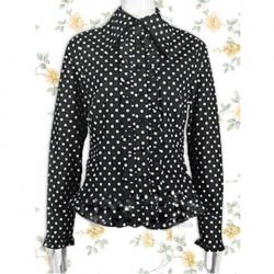 Amanda99 Black White Dot Lolita Blouse