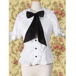 Amanda99 White Short Sleeves Cravat Lolita Blouse