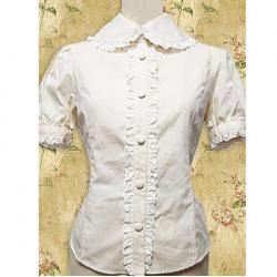 Amanda99 White Lace Bow Lolita Blouse