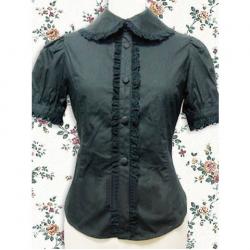 Amanda99 Black Lace Bow Lolita Blouse