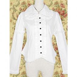 Amanda99 White Ruffles Button Lolita Blouse