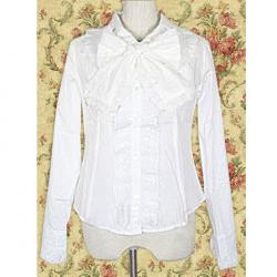 Amanda99 White Long Sleeves Ruffle Decoration Lolita Blouse