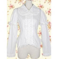 Amanda99 White Ruffles Long Sleeves Lolita Blouse