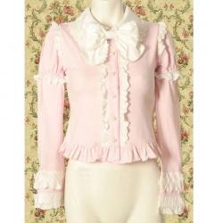 Amanda99 Pink Ruffles Bow Long Sleeves Lolita Blouse
