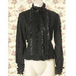 Amanda99 Black Ruffles Long Sleeves Lolita Blouse