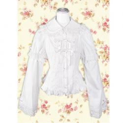 Amanda99 White Lace Trim And Ruffle Decoration Lolita Blouse