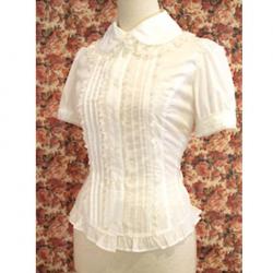 Amanda99 White Short Sleeves Lace Ruffles Lolita Blouse