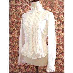 Amanda99 White Lace Long Sleeves Lolita Cotton Blouse
