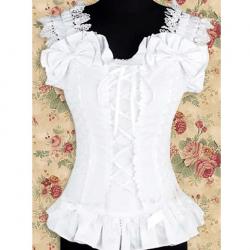 Amanda99 White Cotton Sleeveless Lolita Shirt