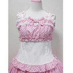 Amanda99 Pink And White Lace Sleeveless Lolita Cotton Blouse