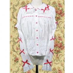 Amanda99 White Ribbon Bow Lolita Blouse