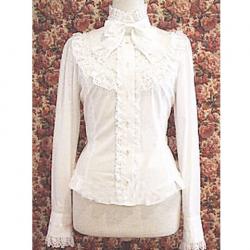 Amanda99 White Bow Carvat Lolita Blouse