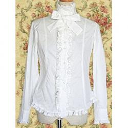 Amanda99 White Ruffle And Bow Decoration Lolita Blouse