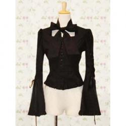 Amanda99 Black Lace Long Sleeves Lolita Cotton Blouse