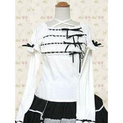 Amanda99 White Lace Long Sleeves Lolita Cotton Blouse