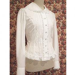 Amanda99 White Lace Trim Lolita Blouse