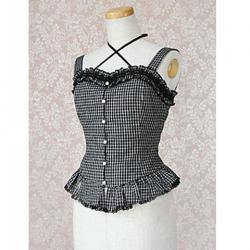 Amanda99 Black And White Sleeveless Lolita Top