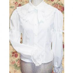 Amanda99 White Crocheted Lace Long Sleeves Lolita Blouse