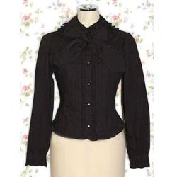 Amanda99 Black Ruffle Bow Decoration Lolita Blouse