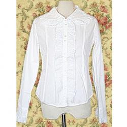 Amanda99 White Ruffles Long Sleeves Cotton Lolita Blouse
