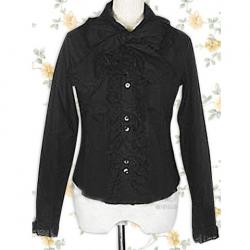 Amanda99 Black Ruffles Bow Lolita Blouse